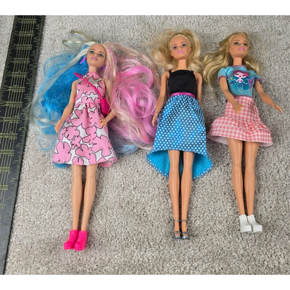 2015 Mattel Barbie Doll Lot Multicolor Fantasy Hair Polka Dot Mermaid Vintage
